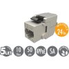 MULTIPACK 24 ks - samořezný keystone Solarix CAT6A STP SXKJ-10G-STP-BK-SA Component Level a 4PPoE