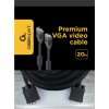 GEMBIRD Kábel VGA 20m, čierny (HD15M/M, dvojité tienenie, feritové jadro)