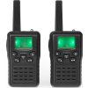 NEDIS vysílačka/ dosah 10 km/ 8 kanálů/ UHF/ VOX/ LED světlo/ nabíjecí základna/ micro USB/ 2 kusy/ černá
