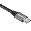 PREMIUMCORD Zahnutý kabel USB-C (USB 3.2 Gen 2, 3A, 60W, 20Gbit/s), hliníkové krytky konektorů, 2m