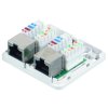 Solarix  SX288-5E-STP-WH Zásuvka CAT5e STP 2 x RJ45 na omietku biela (spodný vývod)