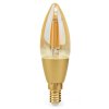 NEDIS Wi-Fi chytrá LED žárovka s vláknem/ E14/ svíčka/ 4,9W/ 230V/ 470lm/ teplá bílá/ 1800 - 3000K/ stmívatelná/ sklo