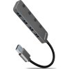 AXAGON HUE-MSA, 4x USB 3.2 Gen 1 SWITCH hub, kovový, micro USB nap. konektor, kabel USB-A 20cm