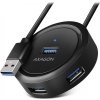 AXAGON HUE-P1A, 4x USB 3.2 Gen 1 ROUND hub, micro USB napájecí konektor, kabel USB-A 30cm