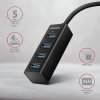 AXAGON HUE-M1A, 4x USB 3.2 Gen 1 MINI hub, kovový, kabel USB-A 20cm