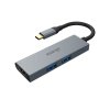 AKASA adaptér 4-In-1 USB Type-C na HDMI 4K@30Hz, USB Type-C a USB-A