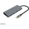 AKASA adaptér USB Type-C 9-in-1 Dock (PD Type-C, HDMI, VGA, 3 x USB 3.0 Type-A, RJ45, SD and Micro SD Card Reader)