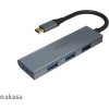 AKASA Hub USB-C 4x USB 3.0 port, Aluminium
