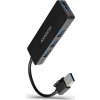 AXAGON HUE-G1A, 4x USB 3.2 Gen 1 SLIM hub, kabel Type-A 14cm napevno