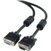 GEMBIRD Kabel VGA prodlužovací 10m (HD15M/F, dvojité stínění, feritová jádra), černý