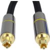 PremiumCord optický audio kabel Toslink, OD:7mm, Gold-metal design + Nylon, 2m