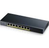 Zyxel GS1900-8HP v3 8-port Desktop Gigabit Web Smart PoE switch: 8x Gigabit metal, IPv6, PoE budget 70W, fanless