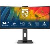 Philips MT VA LED 34" 34B1U5600CH/00 - VA panel, 3440x1440, HDMI, DP, USB-C, USB, LAN, repro, nast vyska, curved, webcam