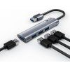 HUB USB C-tech UHB-U3-AL, 4x USB 3.2 Gen 1, hliníkové tělo