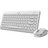 GENIUS set klávesnice s myší LuxeMate Q8000 White/ Bezdrátový set 2,4GHz mini receiver/ USB/ bílá/ retro design/ CZ+SK l