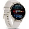 Garmin Venu® 3S, Nerezová luneta Soft Gold, pouzdro Ivory, silikonový řemínek