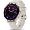 Garmin Venu® 3S, Nerezová luneta Soft Gold, pouzdro Ivory, silikonový řemínek