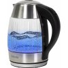 Salente StripeGlass, rychlovarná konvice 1,8 l, nerez/skleněná, modré podsvícení