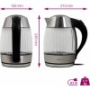 Salente StripeGlass, rychlovarná konvice 1,8 l, nerez/skleněná, modré podsvícení
