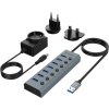 AKASA Hub 7 v 1, USB-A 3.2 Gen 1, šedá