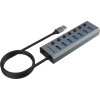 AKASA Hub 7 v 1, USB-A 3.2 Gen 1, šedá
