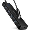 AXAGON HUE-C1C, 4x USB 5Gbps TRAVEL hub, USB-C napájecí konektor, kabel USB-C 19cm