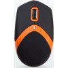 AMEI AM-M101O/Ergonomická/Optická/1 600 DPI/Drátová USB/Černá-oranžová