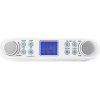 NEDIS kuchyňské rádio/ FM/ síťové napájení/ digitální/ 1,5 W/ budík/ výstup pro sluchátka/ bílo-stříbrné