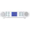 NEDIS kuchyňské rádio/ FM/ síťové napájení/ digitální/ 1,5 W/ budík/ výstup pro sluchátka/ bílo-stříbrné