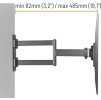 Výsuvný držák Brateck LPA69-443 pro TV 32"-55" 35kg polohovatelný nástěnný