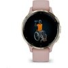 Garmin Venu® 3S, Nerezová luneta Soft Gold, pouzdro Dust Rose, silikonový řemínek