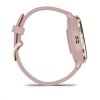 Garmin Venu® 3S, Nerezová luneta Soft Gold, pouzdro Dust Rose, silikonový řemínek