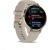 Garmin Venu® 3S, Nerezová luneta Soft Gold, pouzdro French Gray, silikonový řemínek