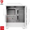 MSI MAG FORGE 320R AIRFLOW WHITE/ bez zdroje/ bílý/ levé temperované sklo/ 4x 120 mm A-RGB fan/ 2x USB3.2/ černá