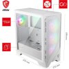 MSI MAG FORGE 320R AIRFLOW WHITE/ bez zdroje/ bílý/ levé temperované sklo/ 4x 120 mm A-RGB fan/ 2x USB3.2/ černá