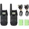 NEDIS vysílačka/ dosah 10 km/ 8 kanálů/ UHF/ VOX/ LED světlo/ dobíjecí baterie/ USB-C/ 2 kusy/ černá