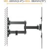 Výsuvný držák Brateck LPA68-443 pro TV 23"-55" 30kg polohovatelný nástěnný