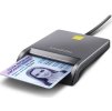 AXAGON CRE-SM3T, USB-A FlatReader čtečka kontaktních karet Smart card (eObčanka), kabel 1.3m