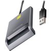 AXAGON CRE-SM3T, USB-A FlatReader čtečka kontaktních karet Smart card (eObčanka), kabel 1.3m