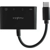 NEDIS USB hub/ 1x USB-C/ 1x USB-A/ 1x USB-C/ 4 porty port/ USB 2.0/ napájení z USB/ SD & MicroSD/ čerrný/ blistr