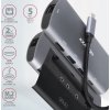 AXAGON HMC-6M2, USB 3.2 Gen 1 hub, porty 2x USB-A, HDMI, RJ-45 GLAN, SATA M.2 slot, PD 100W, kabel USB-C 18cm