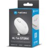 Myš Natec STORK/Kancelářská/Optická/1 600 DPI/Bezdrátová USB/Bílá