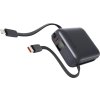 Swissten Power bank 10000 mAh s integrovanými kabely - USB-C, A, Lightning / šedá
