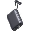 Swissten Power bank 20000 mAh s integrovanými kabely - USB-C, A, Lightning / šedá