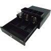 Virtuos pokladní zásuvka mikro EK-300C, 9V-24V, s kabelem 24V, pořadač 3/4, černá