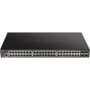 D-Link DGS-1250-52XMP 52-Port Gigabit Smart PoE Switch, 48x GbE PoE+, 4x SFP+, PoE 370W