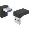 PremiumCord USB redukce USB-C  - USB3.0 typ A  (F/M), zahnutá 90°