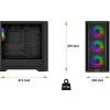 EVOLVEO Rhino, skříň eATX/ATX, 4x ARGB ventilátor 120mm, boční panel temperované sklo + mřížkovaný přední panel