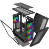 EVOLVEO Scorpio, skříň eATX/ATX, 4x ARGB ventilátor 120mm, boční panel temperované sklo + mřížkovaný přední panel