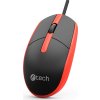 C-TECH Myš WM-10, černo/červená, USB